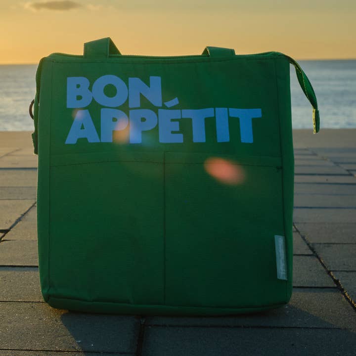 BOTTLE GREEN BON APPÉTIT ISOTHERMIC LUNCH BAG HF for wholesale by Helio Ferretti