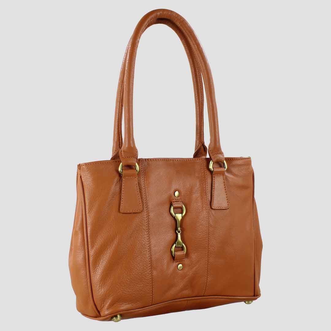 REMOVED BRAND - Wholesale Top Handle Bag - Women's - Sadie Handbag with Snaffle in Tan0
