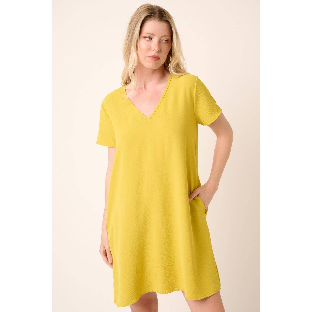 mittoshop - Wholesale Jurk - Dames - AIRFLOW SHIFTJURK MET V-HALS EN KORTE MOUWEN33