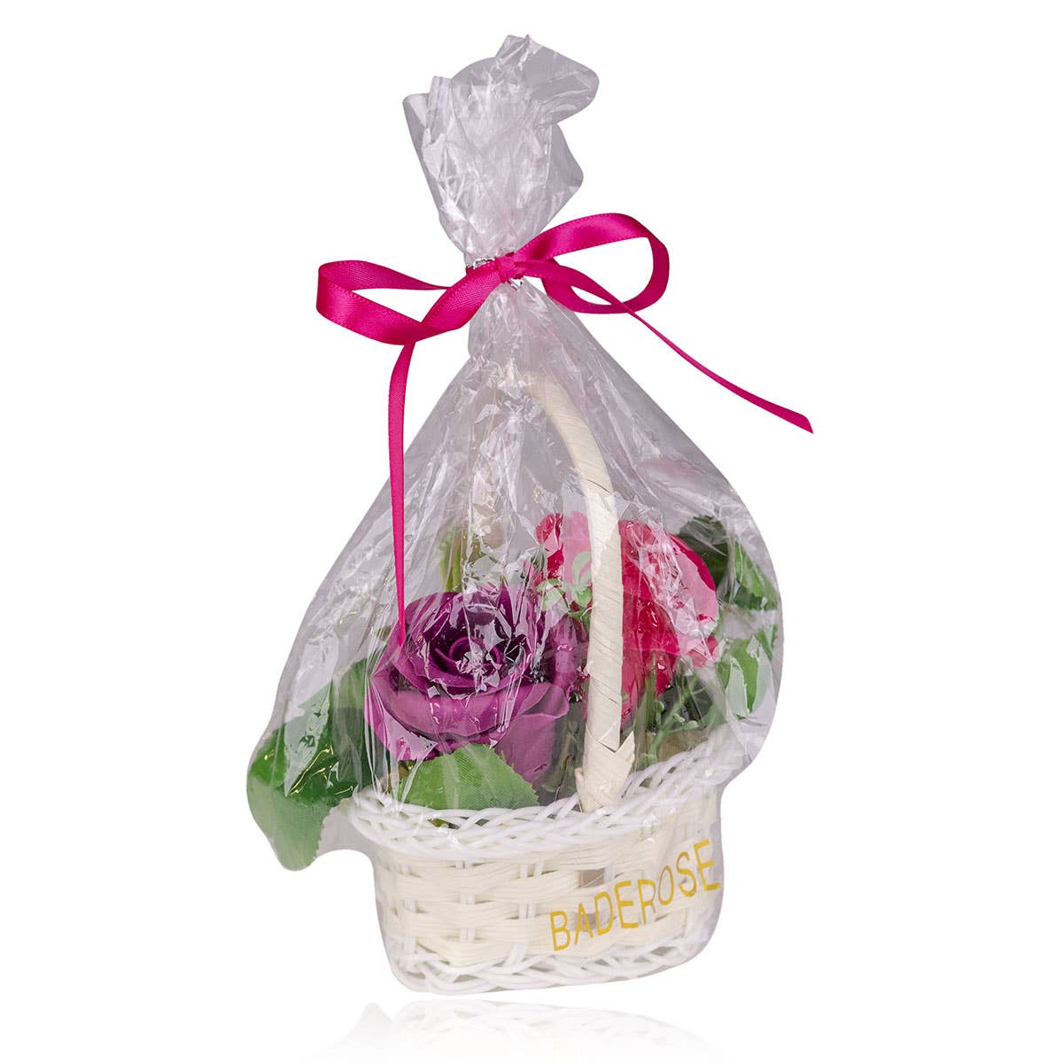 Accentra - Wholesale Bath & Body Set - Bath roses in a handle basket, soap roses / bath blossoms2