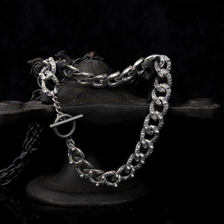 Ephesus Jewelry - Wholesale Link & Chain Bracelet - Thick Cuban Link Bracelet Solid Silver Engraved