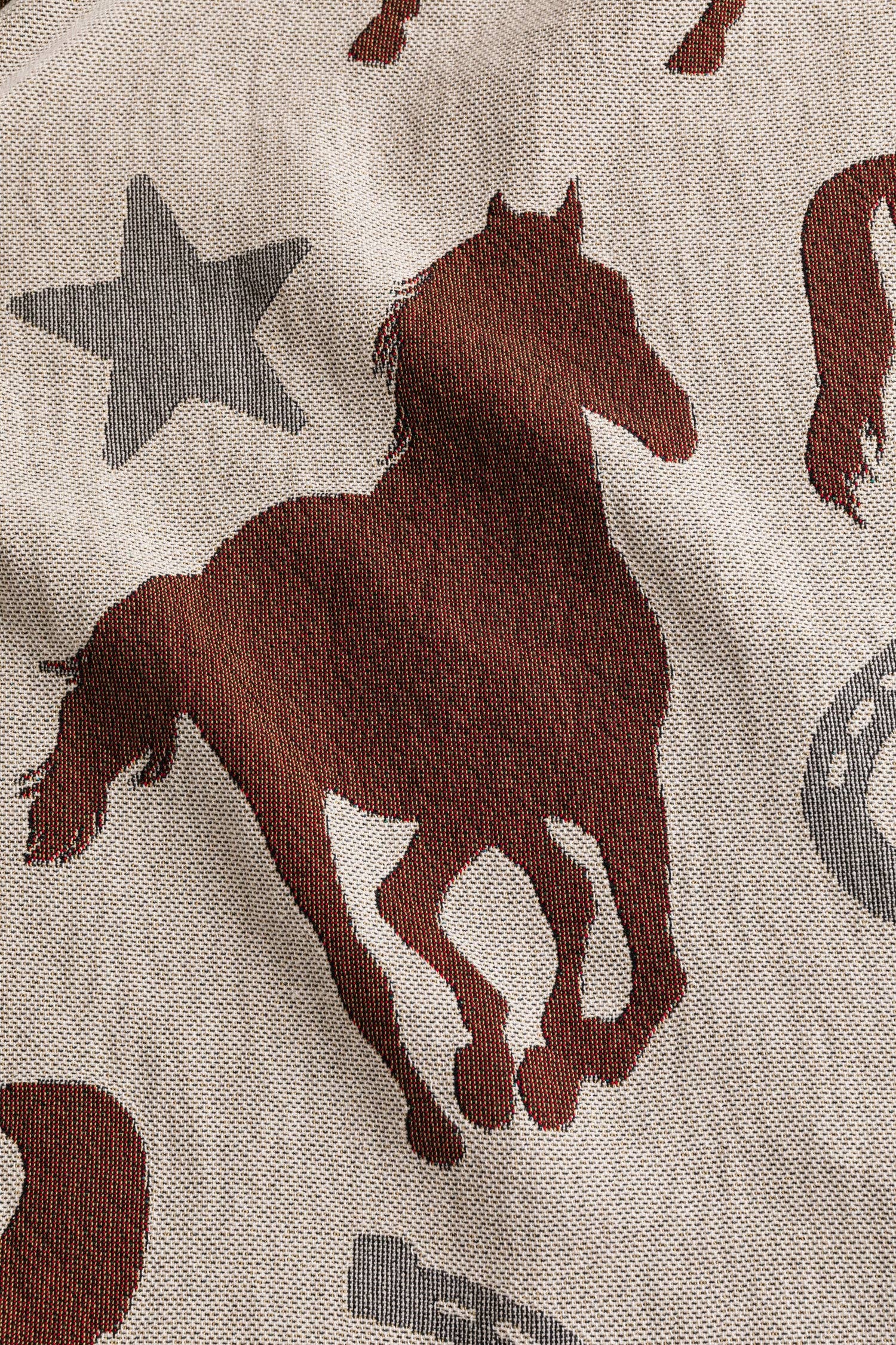 Good Merchant Co - Wholesale Throw Blanket - Wild Horse Western Throw Blanket - Off-White2