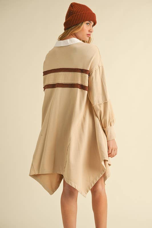 Heyson - Vendita all'ingrosso Vestito - Donna - [FULL SIZE RUN] Abito polo con orlo asimmetrico LD10694