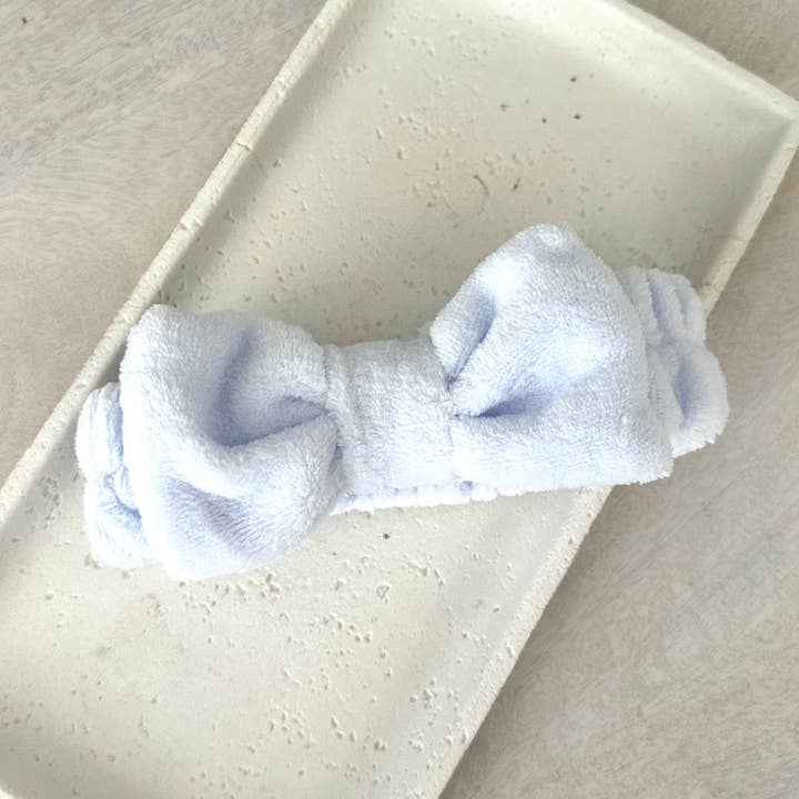 Coquette Beauty Spa Bow Headband Beauty Azul por atacado de EcoFreax