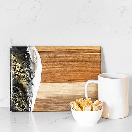 Lynn & Liana Designs - Wholesale Cheese Board - Wood and Resin Date Night Cheese Board / Charcuterie Board