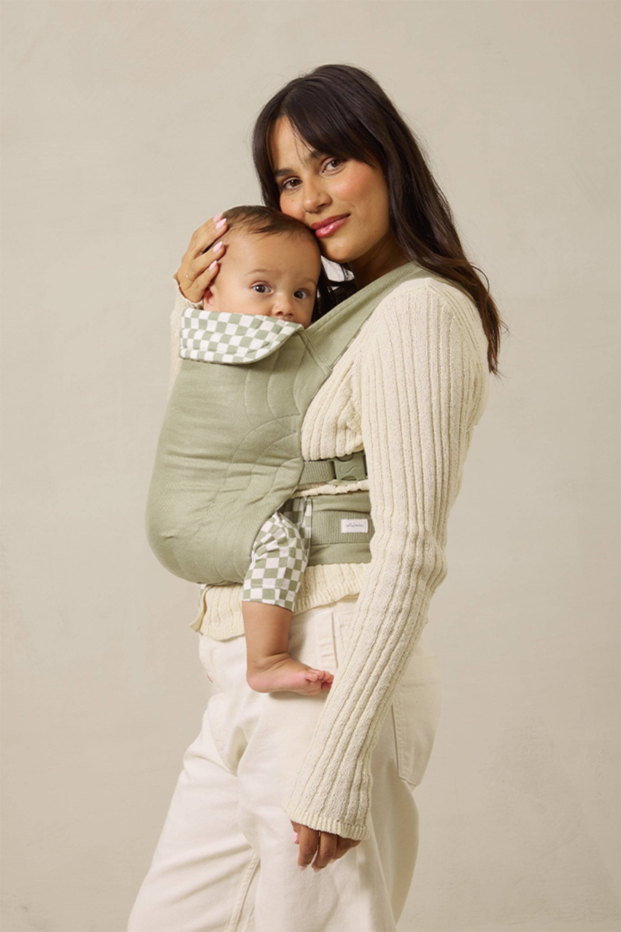 Solly Baby - Wholesale Baby Carrier - Sage Chequer Buckle Carrier