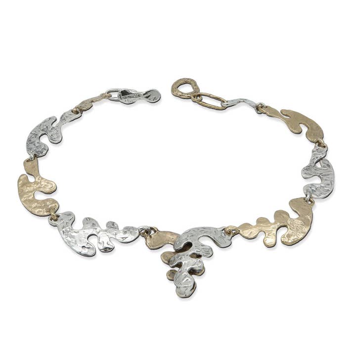 925 silver and bronze Puzzle choker necklace - CA059b for wholesale by Mandile Gioielli