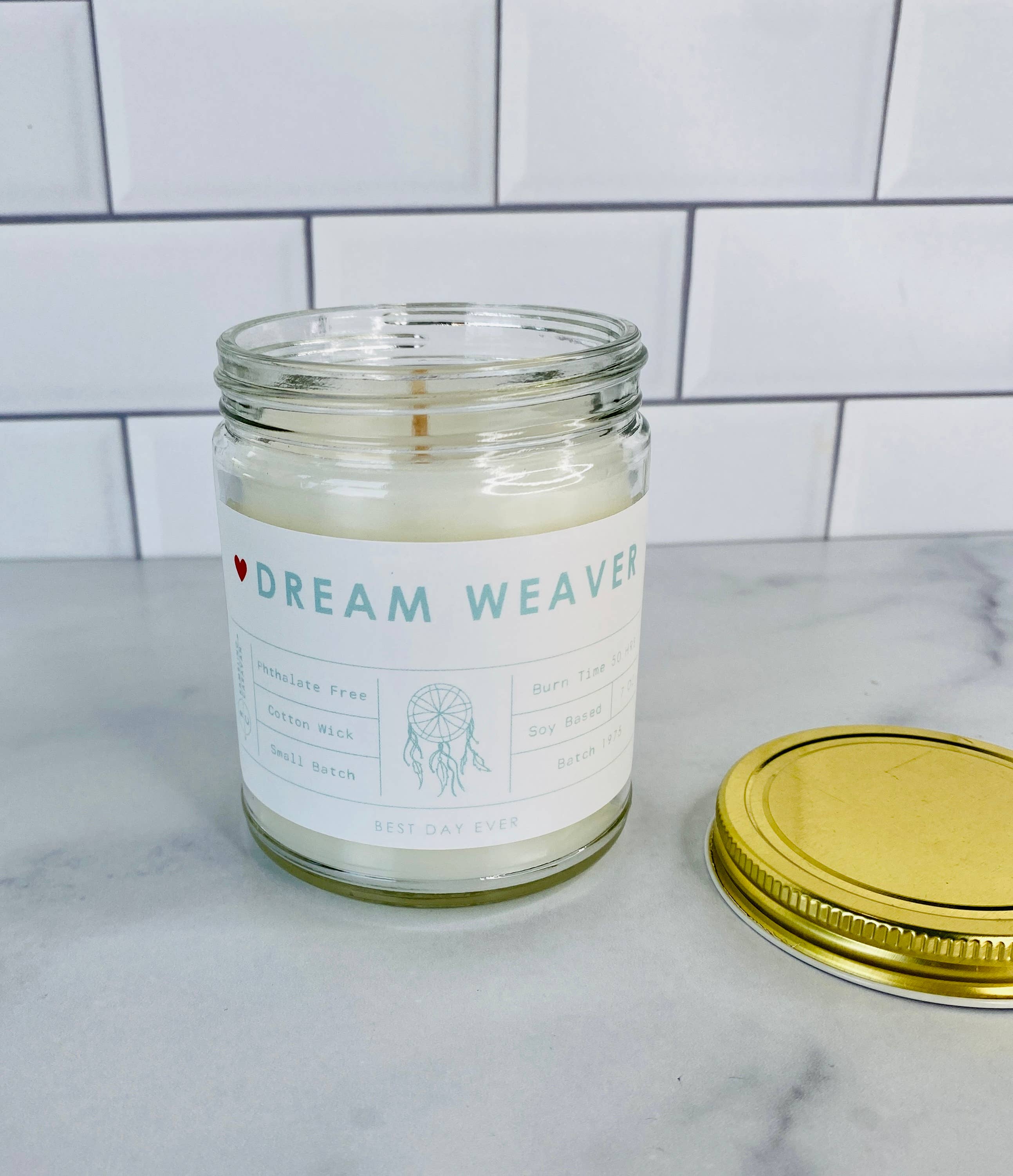 White Dream Weaver Candle for wholesale on Faire1