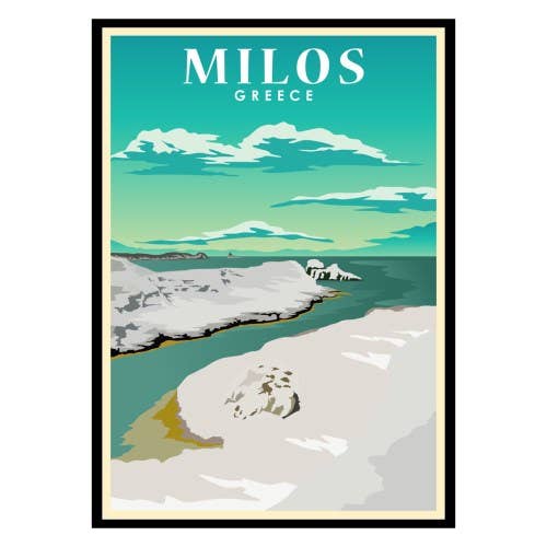 Affiche Milos Cyclades Grèce pour la vente par Places of Art