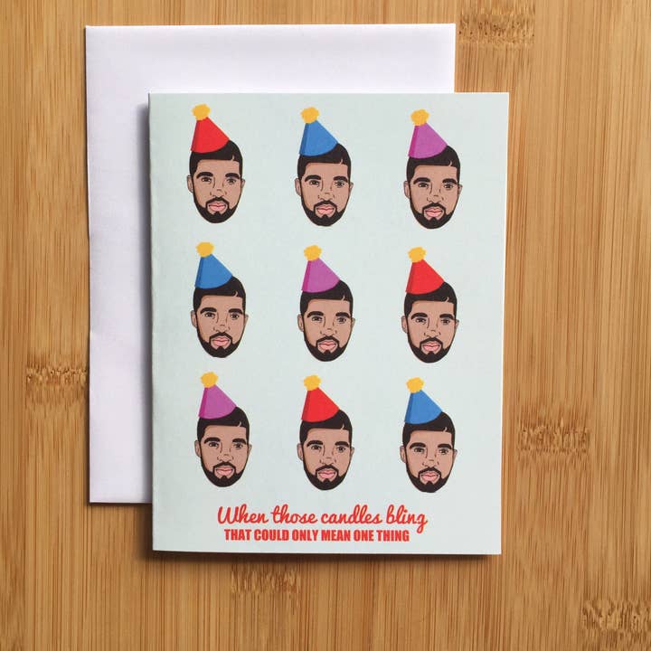 Papermain - Wholesale Birthday Card - Drake Birthday Card - Drake Hotline Bling card, Champagne Papi Card, hip hop card1