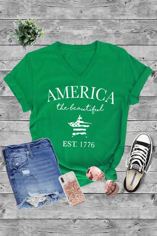 Top Avenue - Wholesale Screen Printed T-Shirt - Women's - Unisex Short Sleeve V Neck T-Shirt5