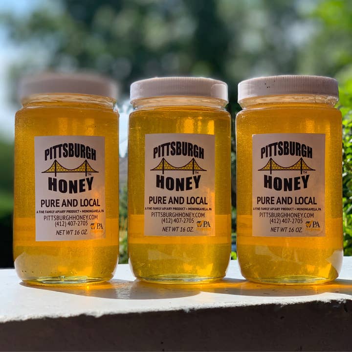 16 oz Glass Raw for wholesale by Pittsburgh Honey