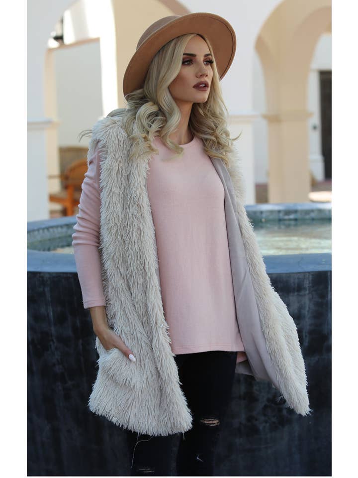 ANGIE - Wholesale Outerwear Vest - Women's - SJ812-ASIS FURRY VEST8