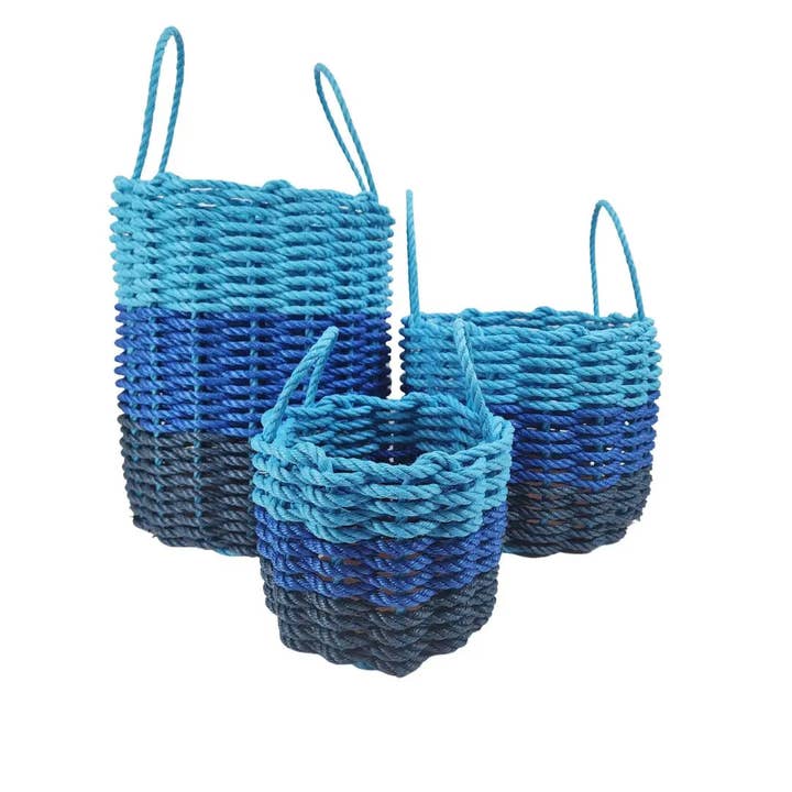 Little Salty Rope – wholesale Korg – Autentisk Maine Hummer Rope Storage Marinblå, Blå och Lig1