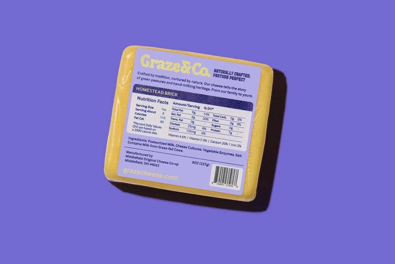 Graze & Co. – Engroshandel Ost – Homestead Brick - 8 oz. Håndlavet artisanal ost2