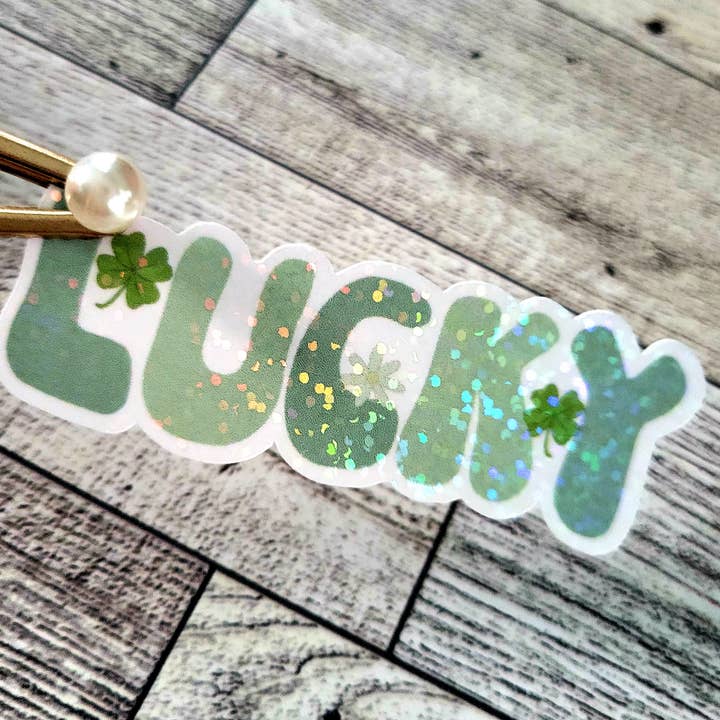 Lucky sticker, St Patrick's Day Sticker for wholesale by Dashmonograms