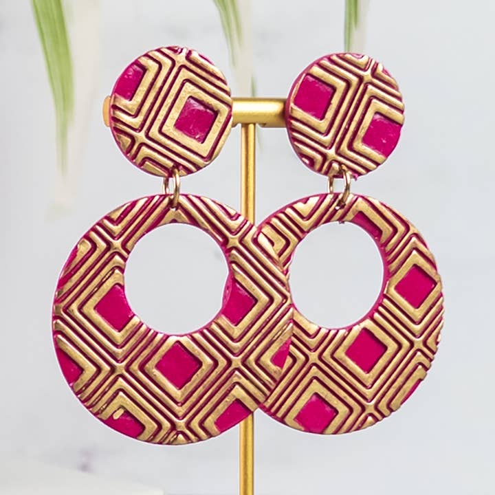 Olympia Clay Dangle Earrings for wholesale by Stunning Statements