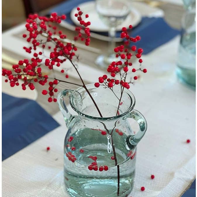 Noah Decoration - Wholesale Vase - Farmhouse Double Ear Blue Tint Glass Vase Large medium small
