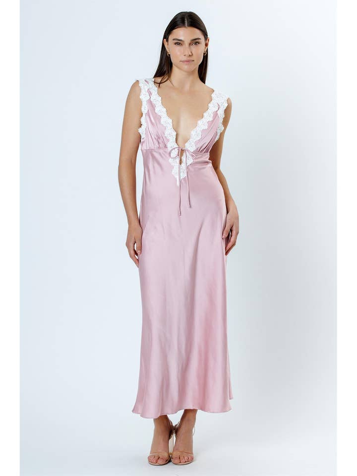 JD7458 - ROSE PINK MIDI DRESS for wholesale by STORIA