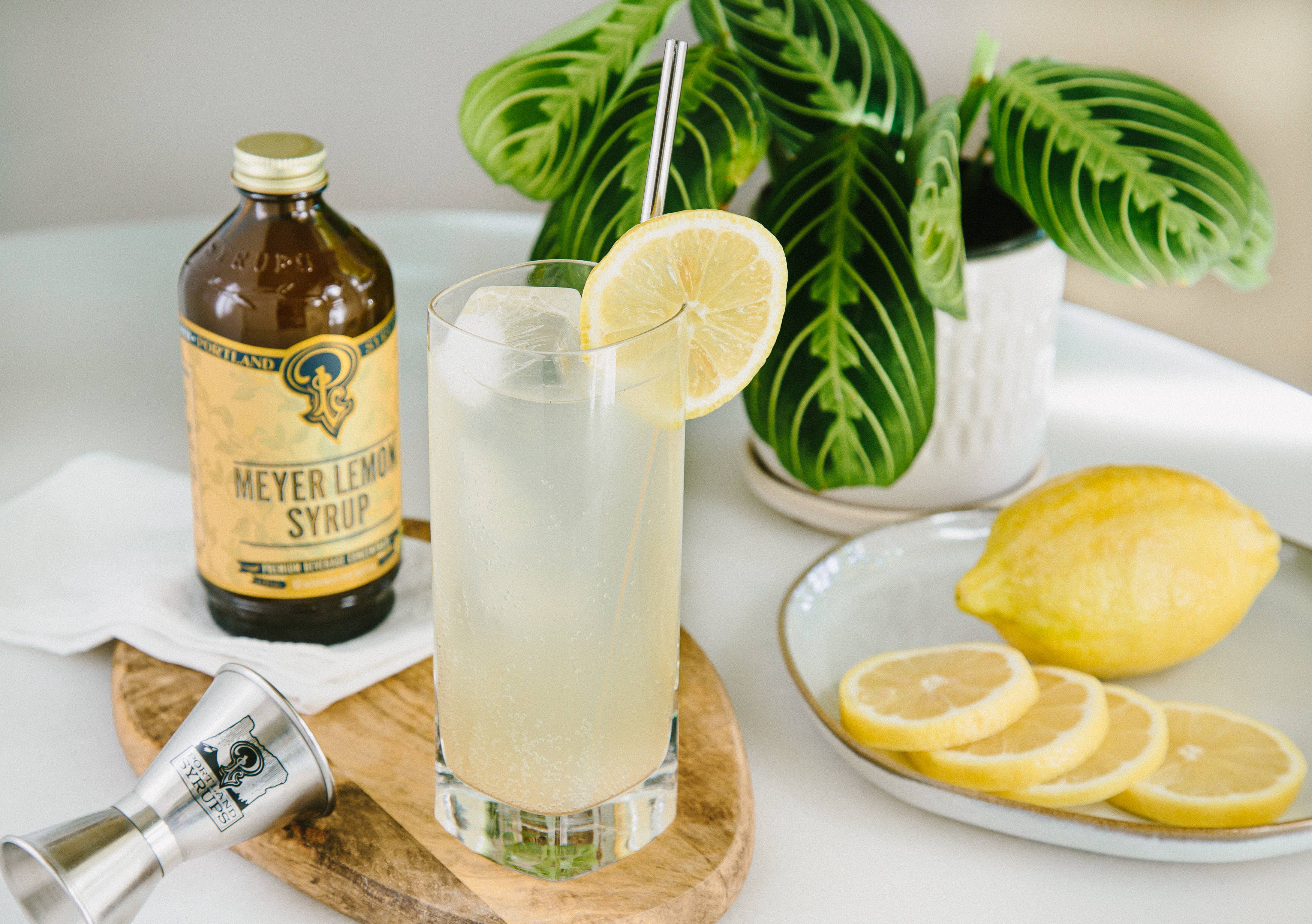 Portland Syrups - Wholesale Cocktail Mix/Syrup - Meyer Lemon Syrup 12oz - cocktail / mocktail beverage mixer2