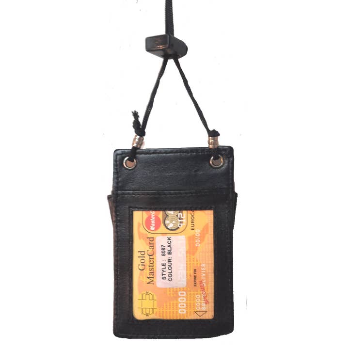 Genuine Leather Lambskin Mini Neck Card Wallet #8087 for wholesale by IGI CANADA