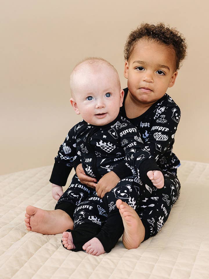 Bamboo Two Piece Set | Wild Heart for wholesale by Lucky Panda Kids