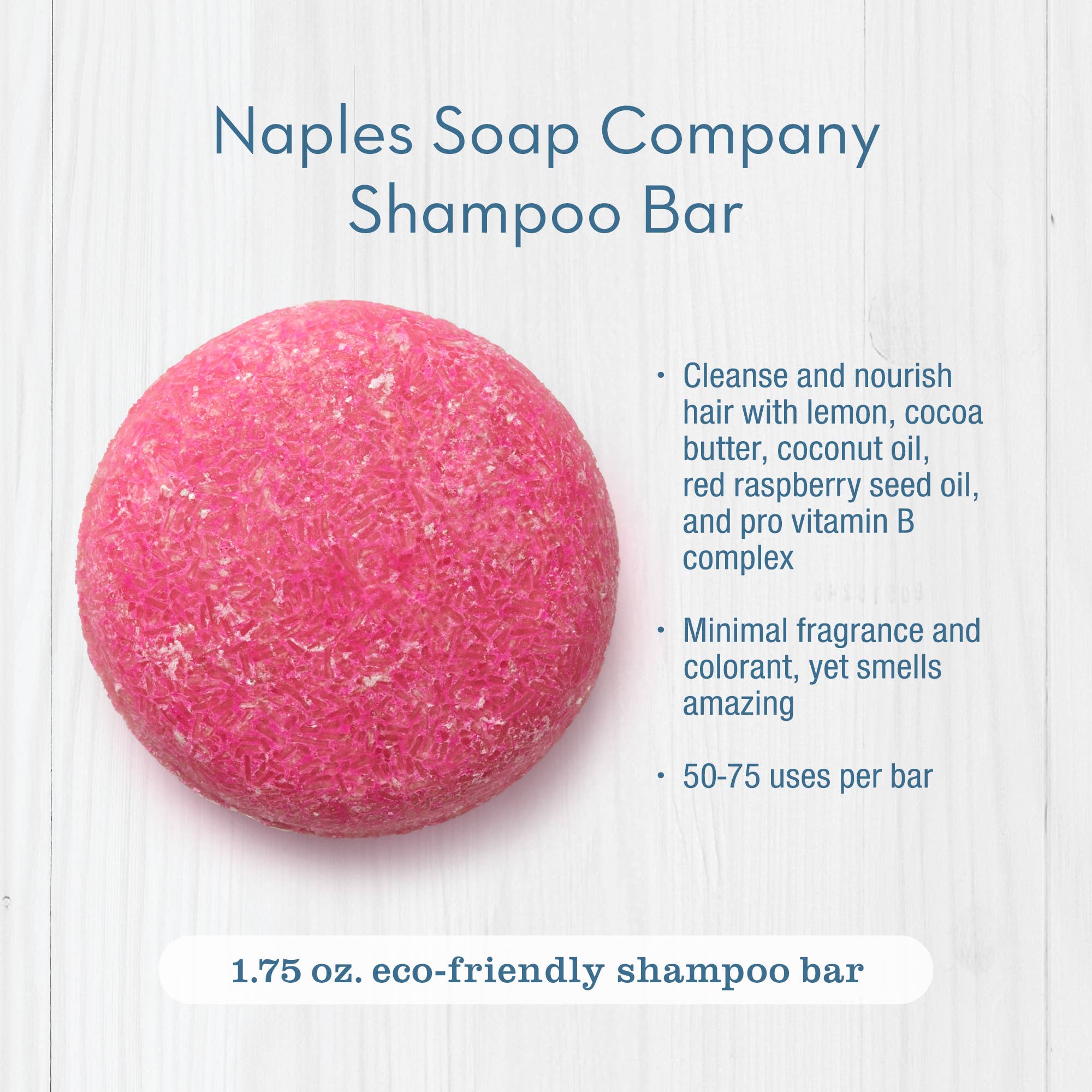 Naples Soap Company | Clean Beauty, Natural Bath & Body - Wholesale Shampoo Puck/Solid Shampoo - Sunkissed Shampoo Bar – Sweet Coconut & Vanilla
5