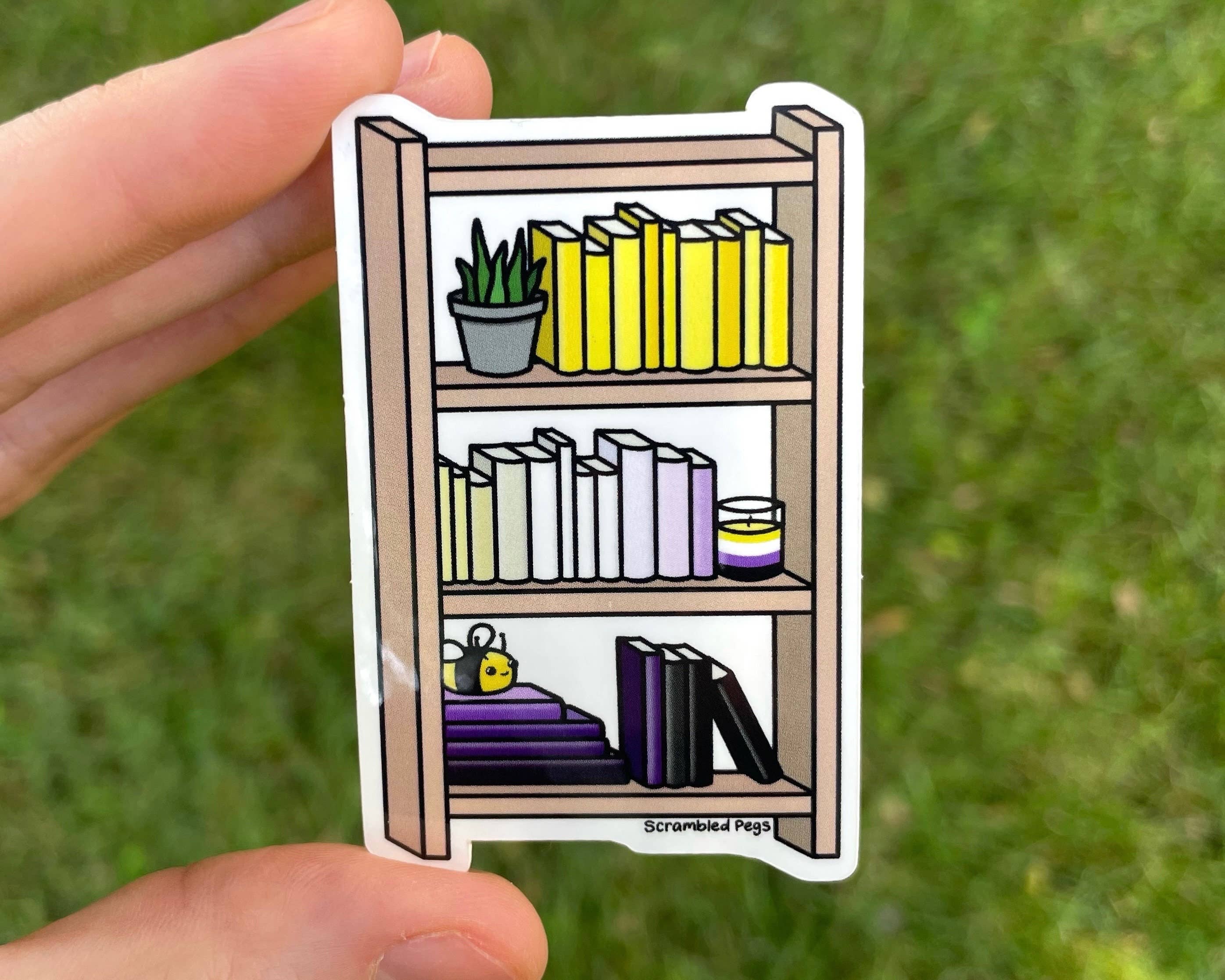 Scrambled Pegs - Wholesale Sticker - Nonbinary Pride Waterproof Sticker for Bookshelf & Laptop4