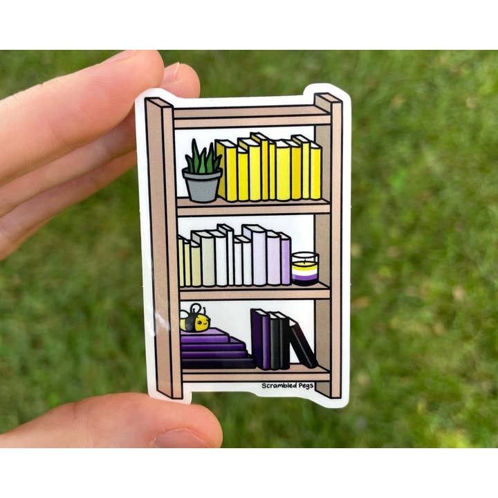 Scrambled Pegs - Wholesale Sticker - Nonbinary Pride Waterproof Sticker for Bookshelf & Laptop4