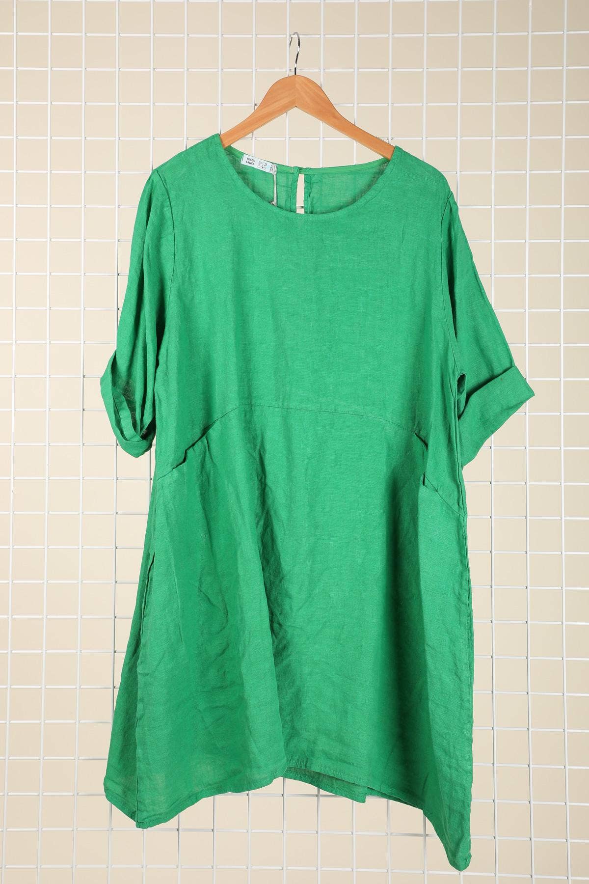 la maison des fibres naturelles – Engroshandel Kjole - Dame – Kort hørkjole med rund hals i 100 % hør 671918