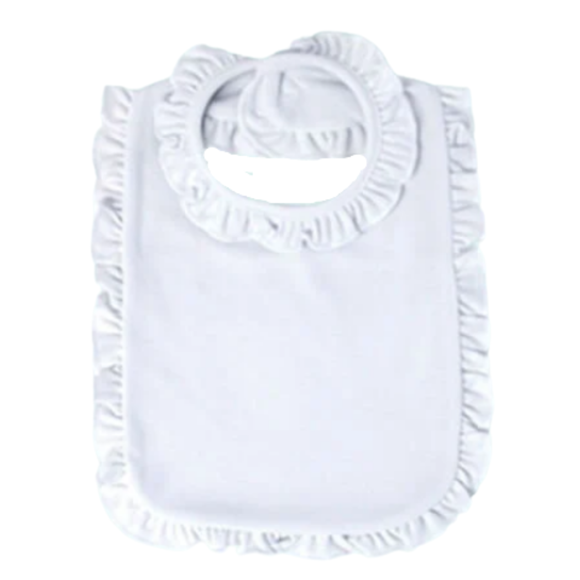 Laughing Giraffe - Wholesale Bib - Baby - Baby Girl  2-PLY Blank Bib w/ Ruffle Trim 6-PACK Embroidery5