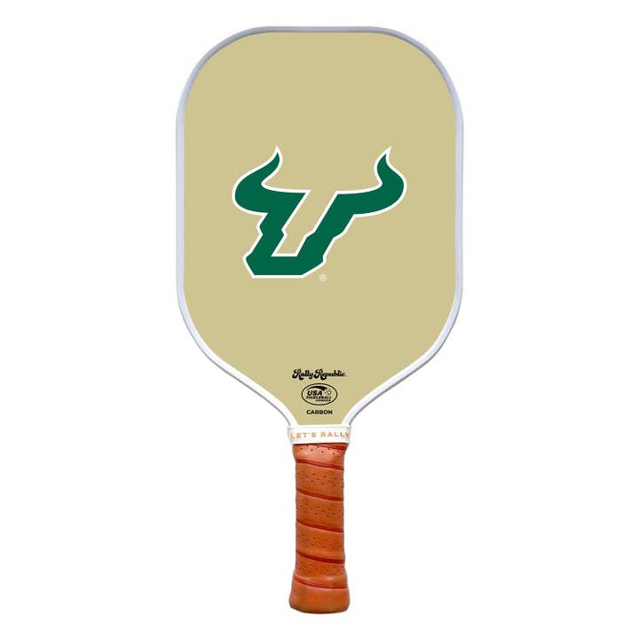 Pagaie de pickleball South Florida Bulls Gold Athletic Primary Mark (B2B) pour la vente par Rally Republic