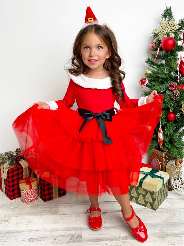 North Pole Princess Tiered Tulle Dress for wholesale by Mia Belle Girls • Wholesale
