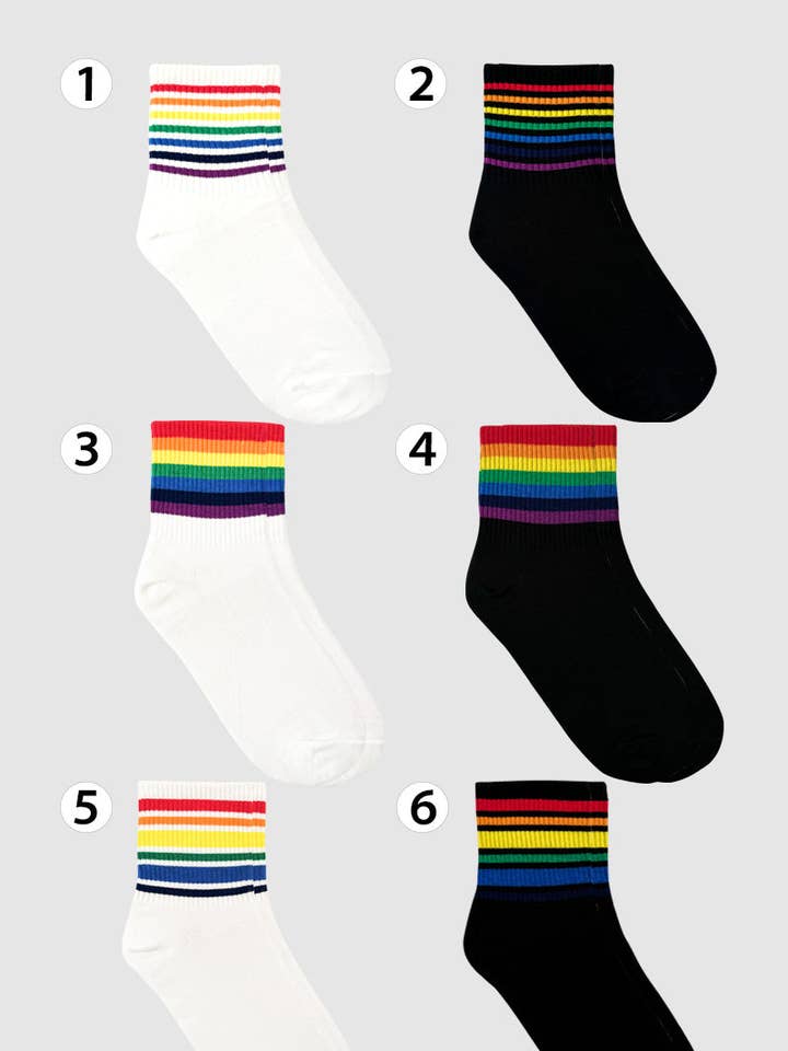 Women's Crew Rainbow Socks for wholesale by 7DAYSSOCKS