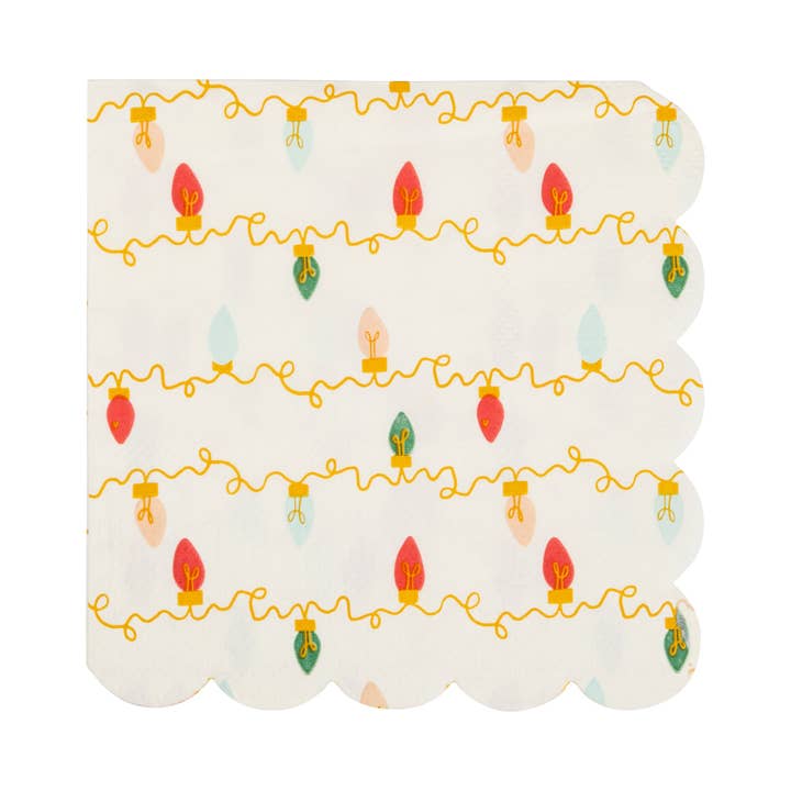 My Mind’s Eye - Wholesale Disposable Napkin - PLNP1568 - Christmas Lights Cocktail Napkin0