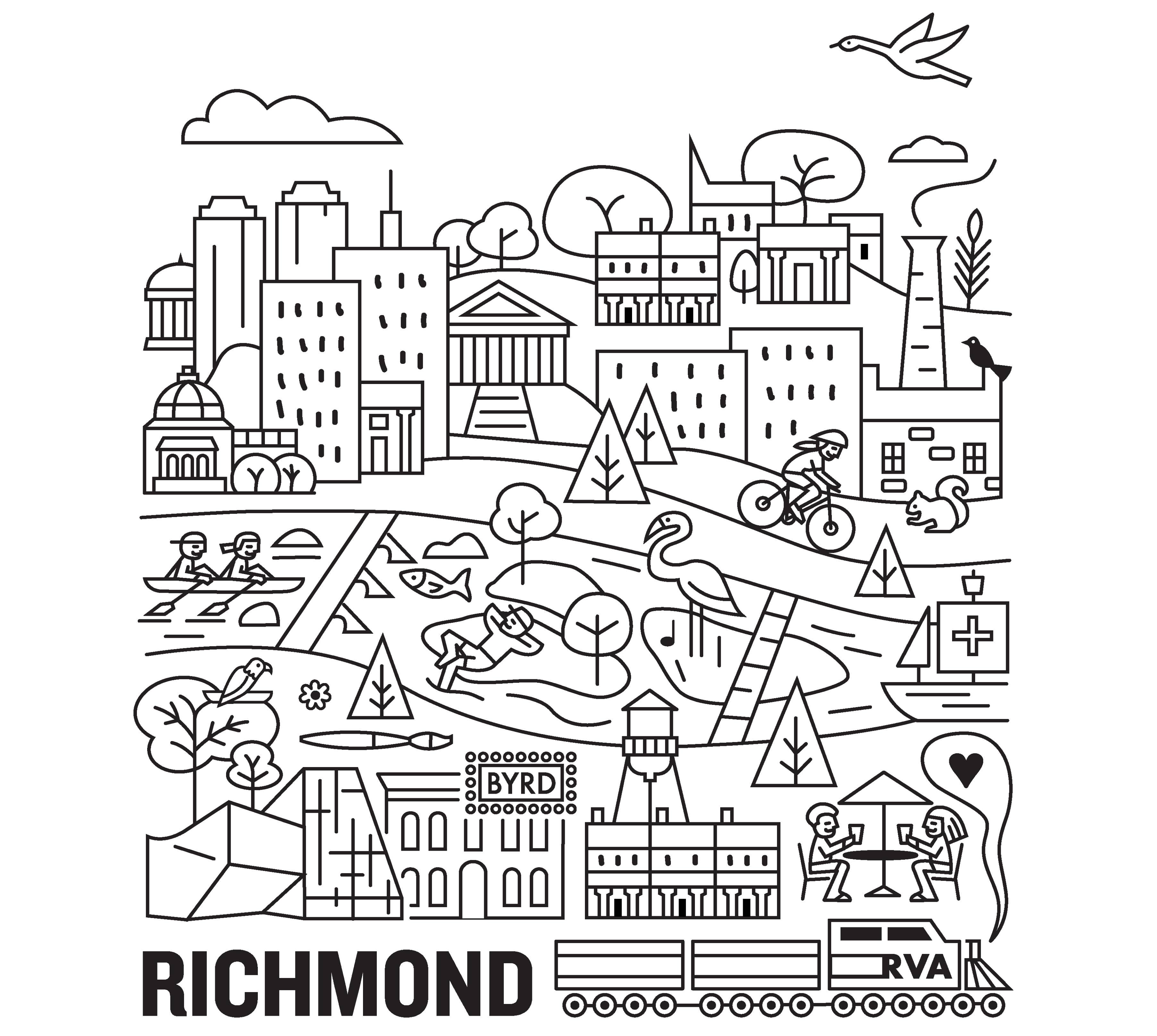 Flourish Creative - Wholesale Screen Printed T-Shirt - Unisex - Richmond Virginia Mural Tee Shirt1