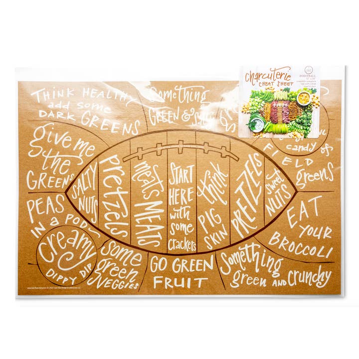 Color Box Design & Letterpress - Wholesale Cheese Board - Charcuterie Cheat Sheet | Football3