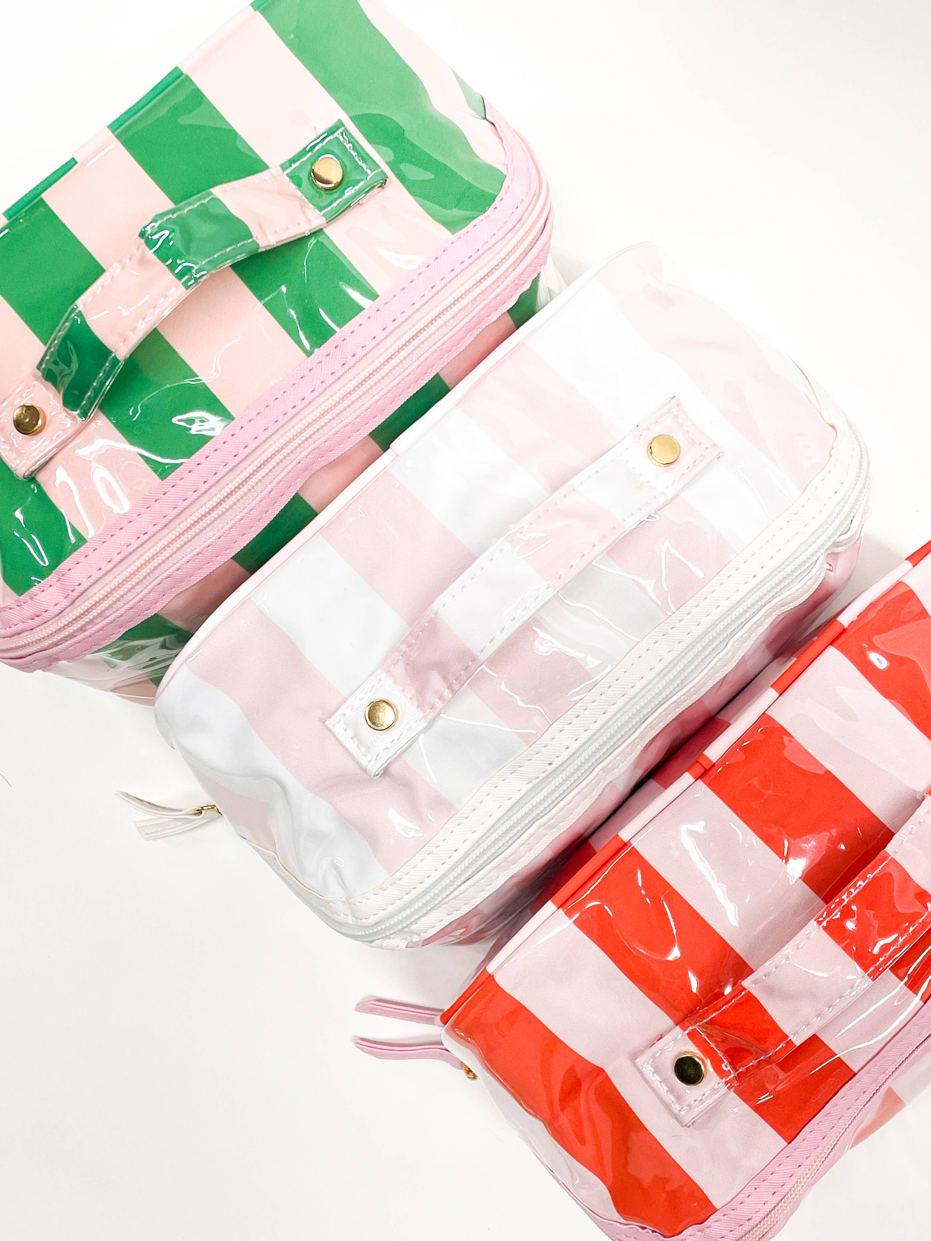 Pip & Co. - Venta al por mayor Bolsa para maquillaje - Gloss & Go - Neceser con rayas coloridas y superficie lavable1