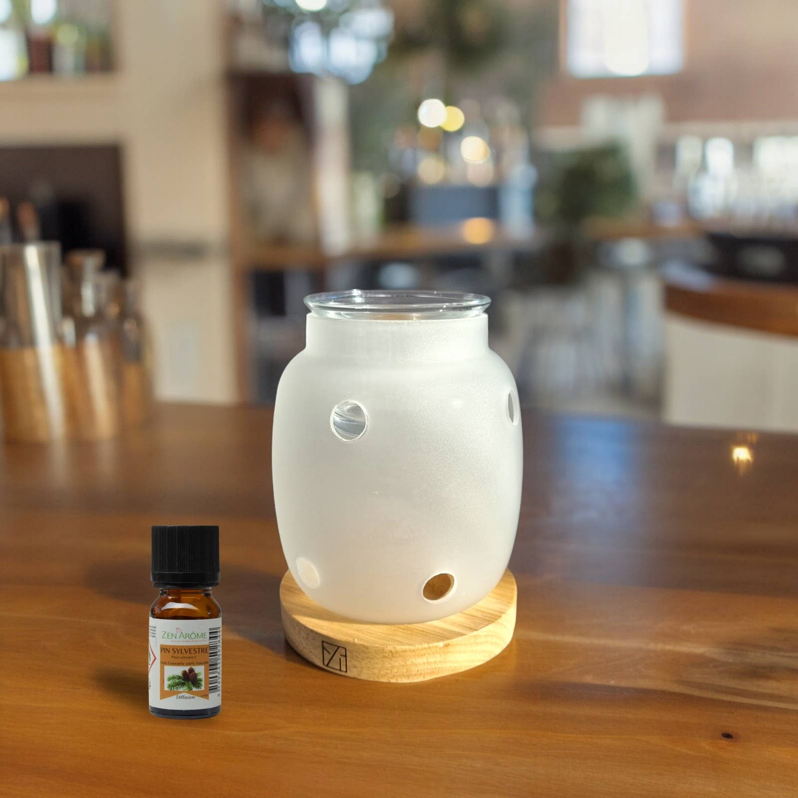 Zen'Arôme - Wholesale Oil Warmer - Scented Wax Burner Inspiration Series Siete - Wood & Glass7