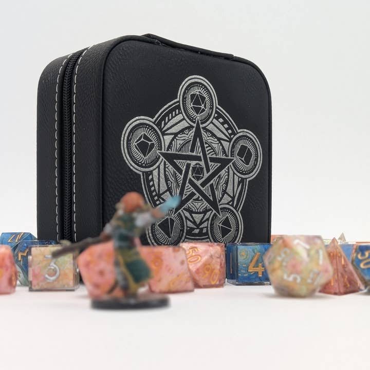 Magic Circle Dice Horder | DND Dice Storage | D&D Dice Storage | Leather Dice Box | Travel Case for Dice Set | Dungeons And Dragons and other Purchase wholesale mini d20 dice. Free returns & net 60 terms on Faire trending on Faire.