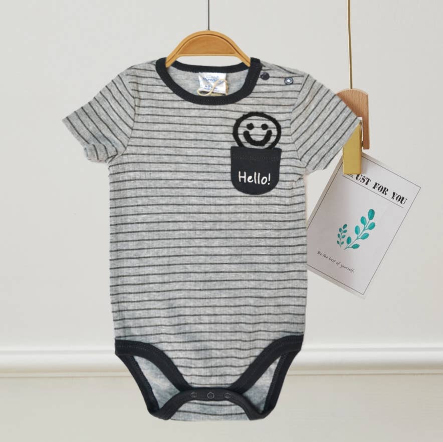 Lollipop Dreams - Vendita all'ingrosso Tutina (senza piedini) - Neonati - Confezione da 3 body ricamati Smile Hello in 100% cotone1