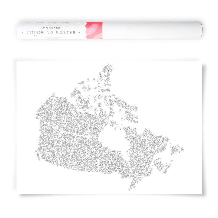 Anna Grunduls Design - Wholesale Map - Canada Coloring Map with Bubble Pattern