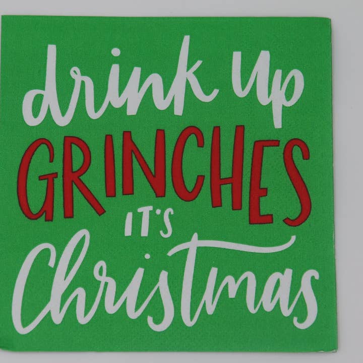 soiree-sisters - Wholesale Disposable Napkin - Funny Christmas Napkins | Drink Up Grinches - 20ct