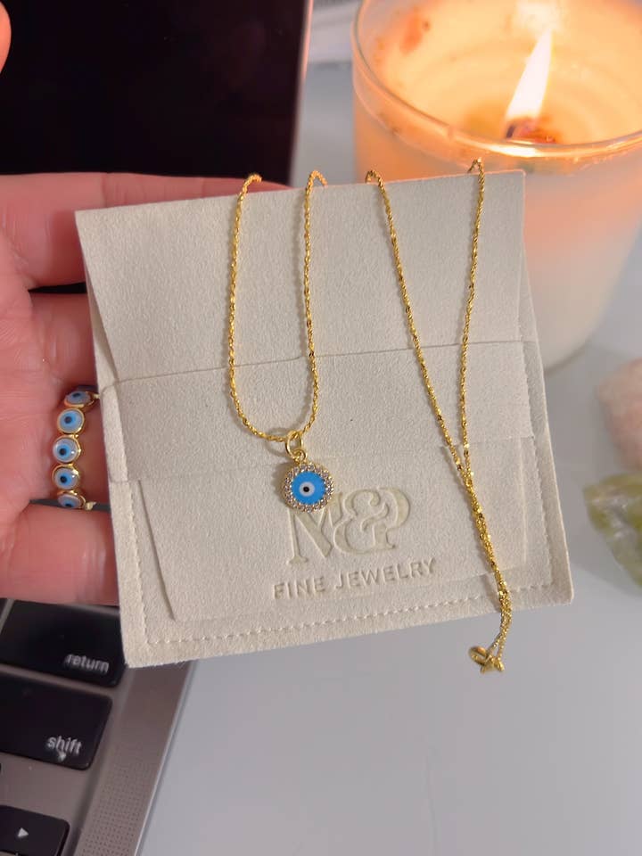 Collier Bleu Mal Eye pour la vente par M&P Jewelry