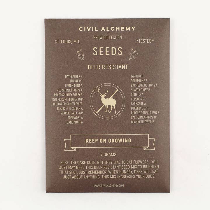 Deer Resistant Seed Mix for wholesale by Civil Alchemy