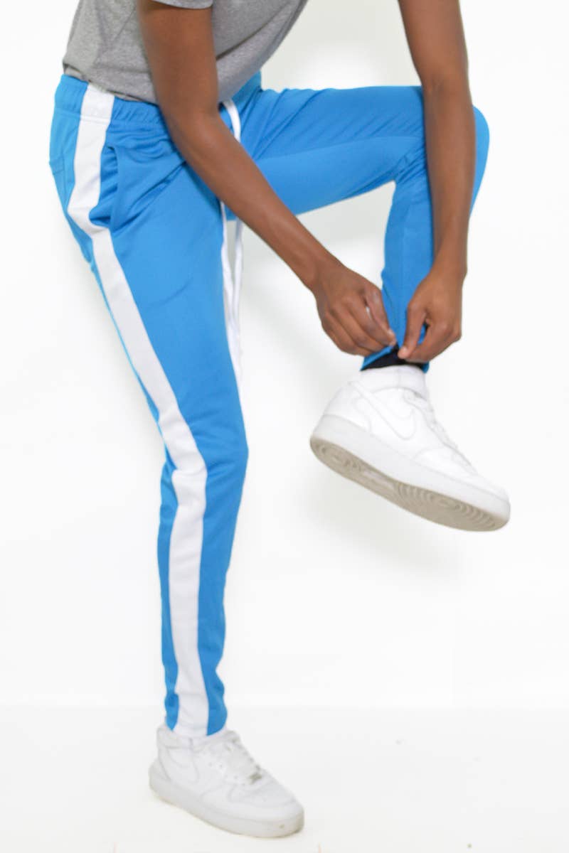 WEIV - Wholesale Athletic Sweatpants/Joggers - Men's - Single Stripe Slim Fit Ankle Zipper Track Pant2
