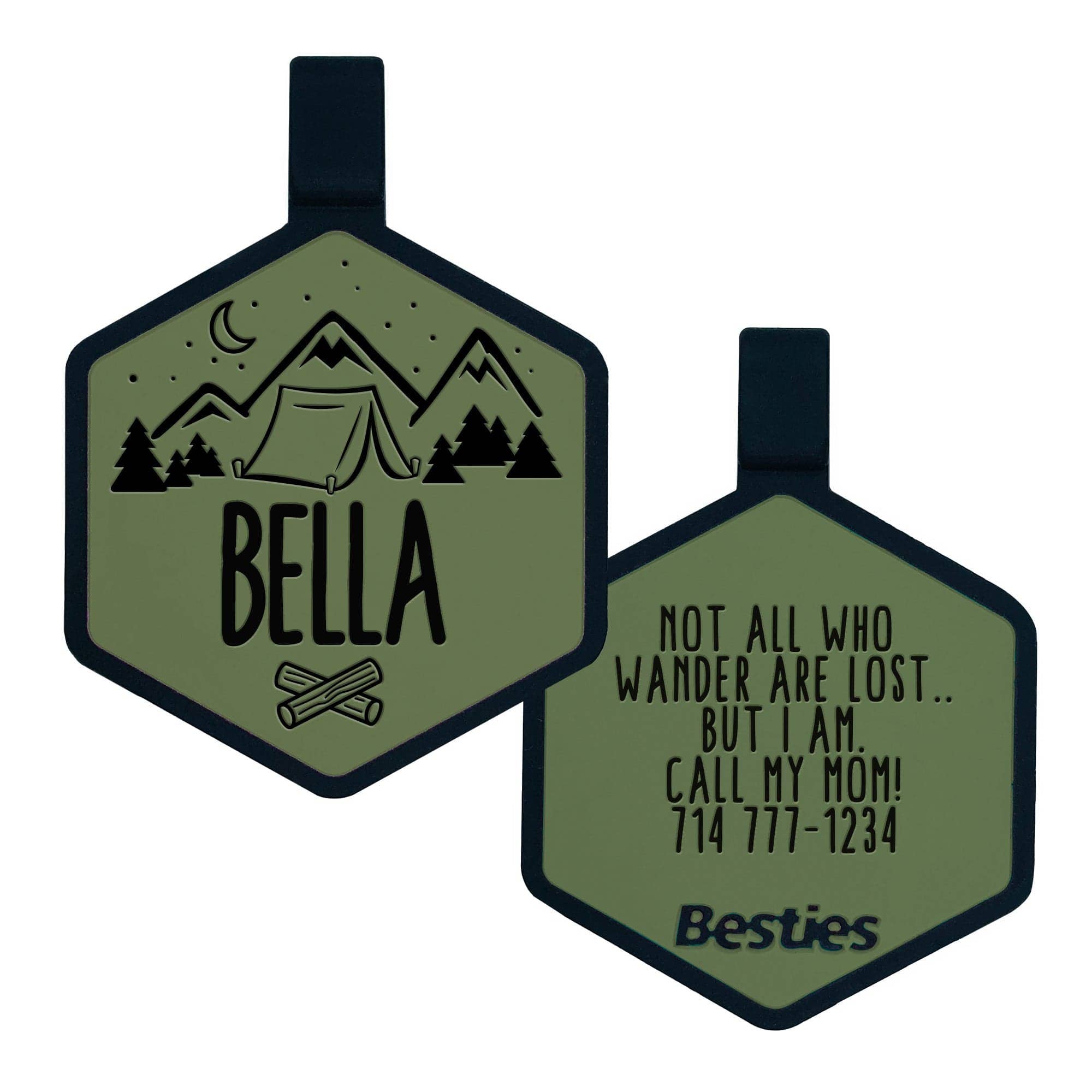 Besties Pets - Wholesale Pet Identification Tag - Dog - Happy Camper Silicone Dog ID Tag5