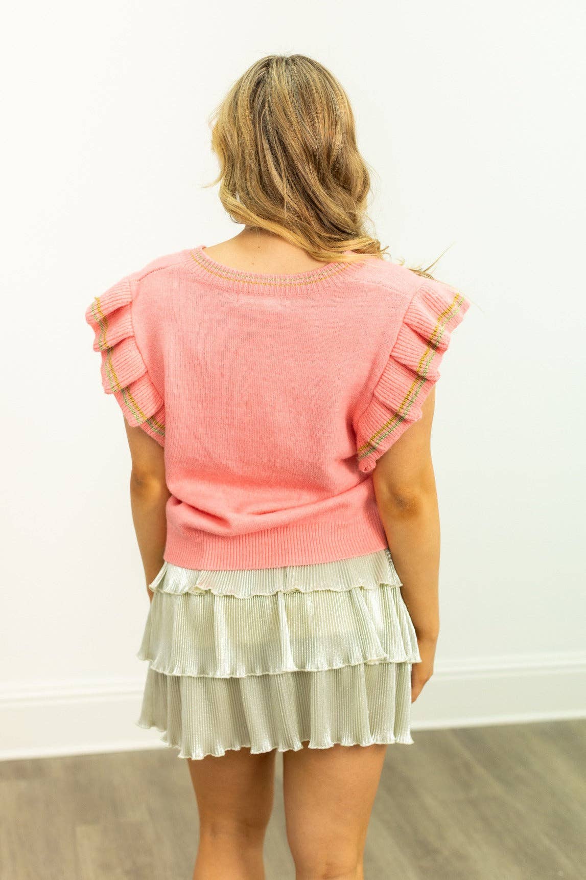 Rose Gilet Pull avec Paillettes et Arbre en vente sur Faire8