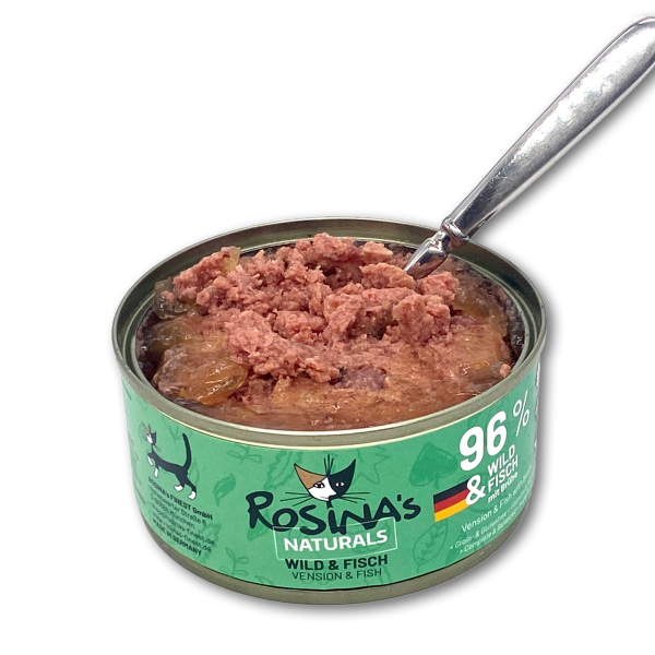 ROSINAs FINEST GmbH - Venta al por mayor Comida - Gatos - carne de venado y pescado, lata de 6 x 100 g1