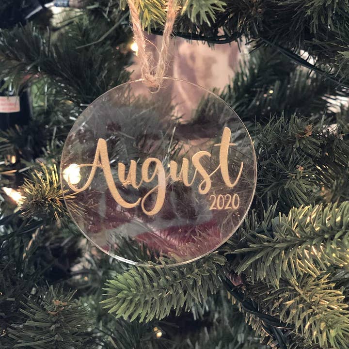 Acrylic Handmade personalized ornament Engraved, for wholesale by Dolce Crafts LLC